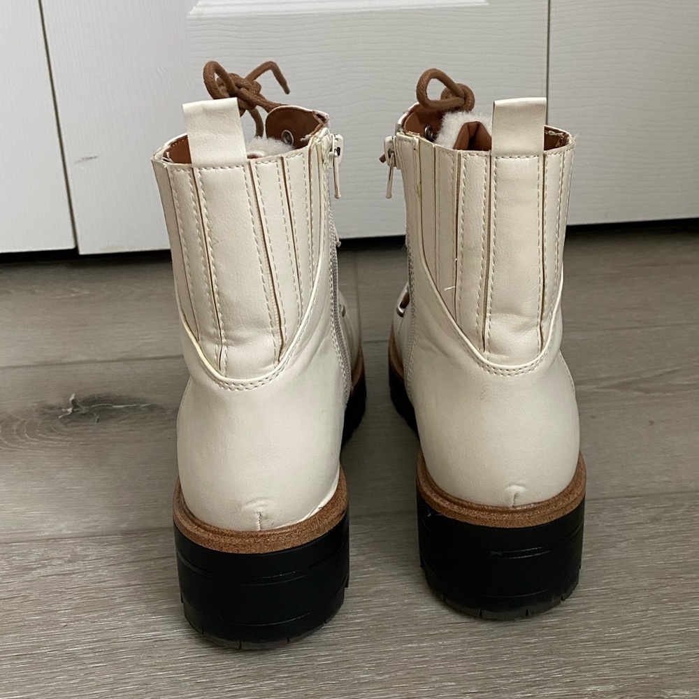 Indigo Rd shearling combat boot- white - Picture 4 of 4